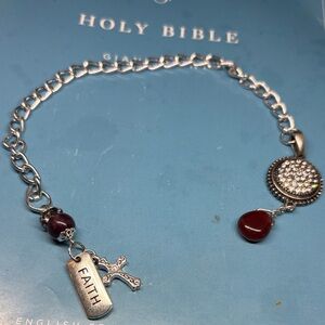 Bible Bookmark with Garnet and Vintage Elements